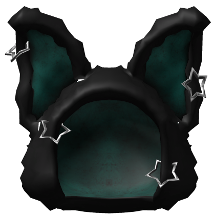 Turquoise Fuzzy Bunny Black Hood