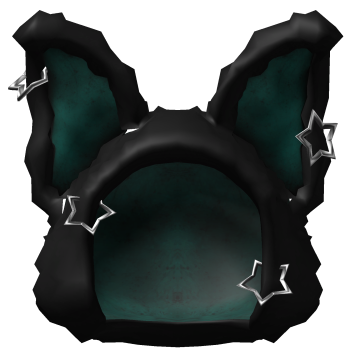 Turquoise Fuzzy Bunny Black Hood