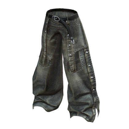 Studded Baggy Denim Pants (Vintage Denim)