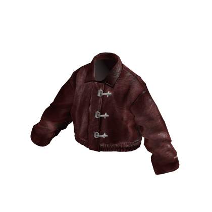 MARCHÉE - Burgundy Fireman Clasp Leather Jacket thumbnail