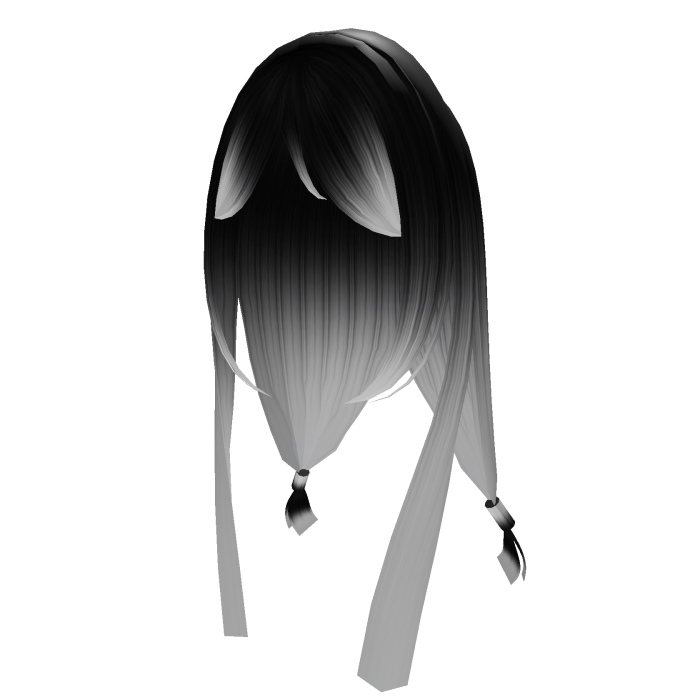 Cute Goth Vampire Hair Black and White Gradient