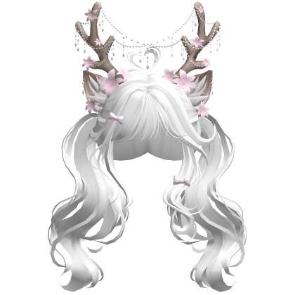 Ethereal Christmas Fairy Fawn Pigtails w/ Antlers