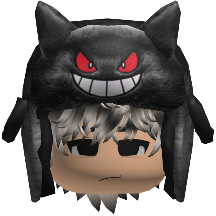 Black Monster Ushanka w/ Emo Boy Face y2k Hair