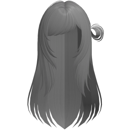cute wispy shoujo girl bun (grey) Roblox item