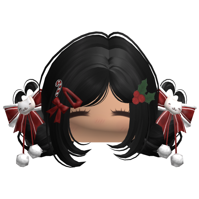 ♡ Christmas Buns w/ Bows (Black)