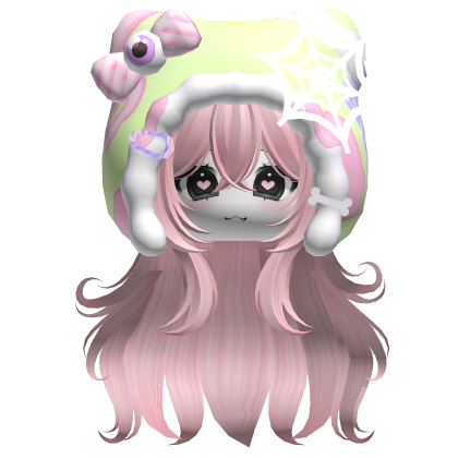 Kawaii Anime Hair w/ Pastel Goth Hood  (Pink)
