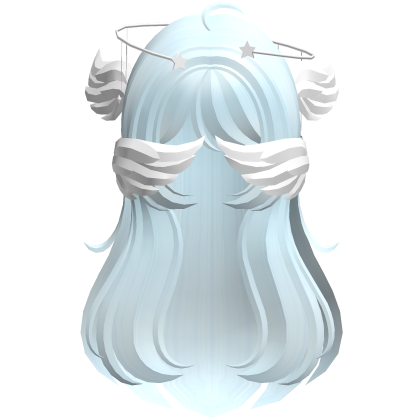 Pastel Blue Angelic Hair W Halo Roblox item