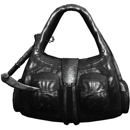 Black Handheld Dirty Cargo Bag w/ Scythe