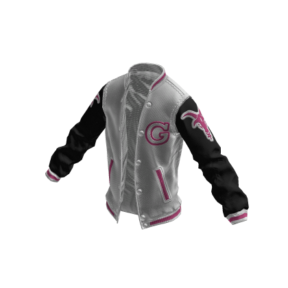 College Jacket | White Black Rosa