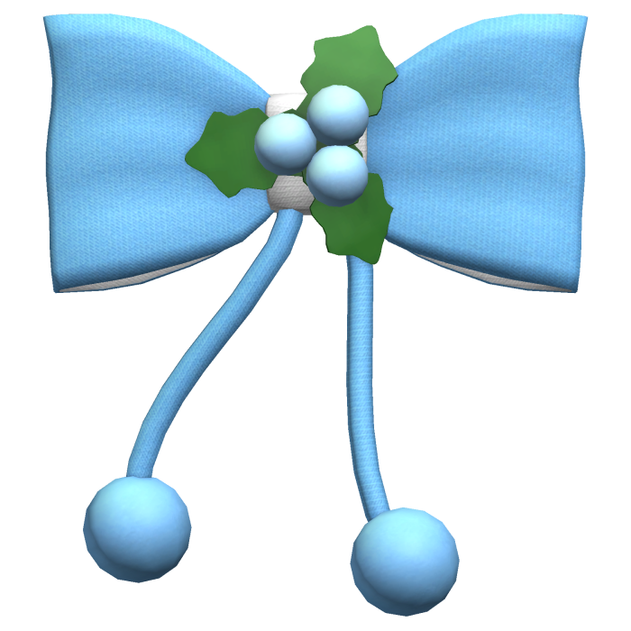 kawaii blue christmas bow