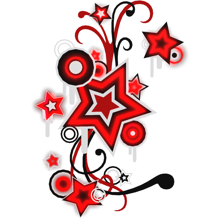 Emissive Red Scene Star Frutiger Metro Backdrop