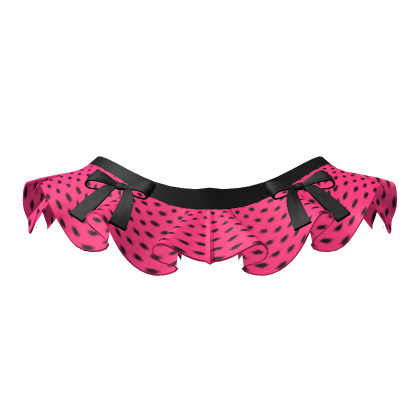 Doll Mini Skirt with Ribbons - Hot Pink Polka Dot Roblox item