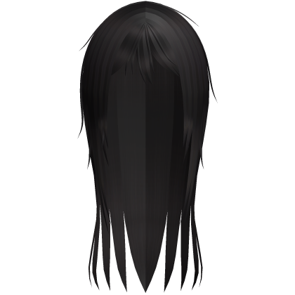 cute messy long emo hair dark brown Roblox item