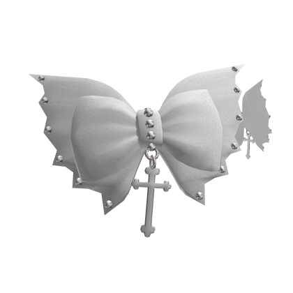 Emo Bat Ribbon Hair Clip White Roblox item