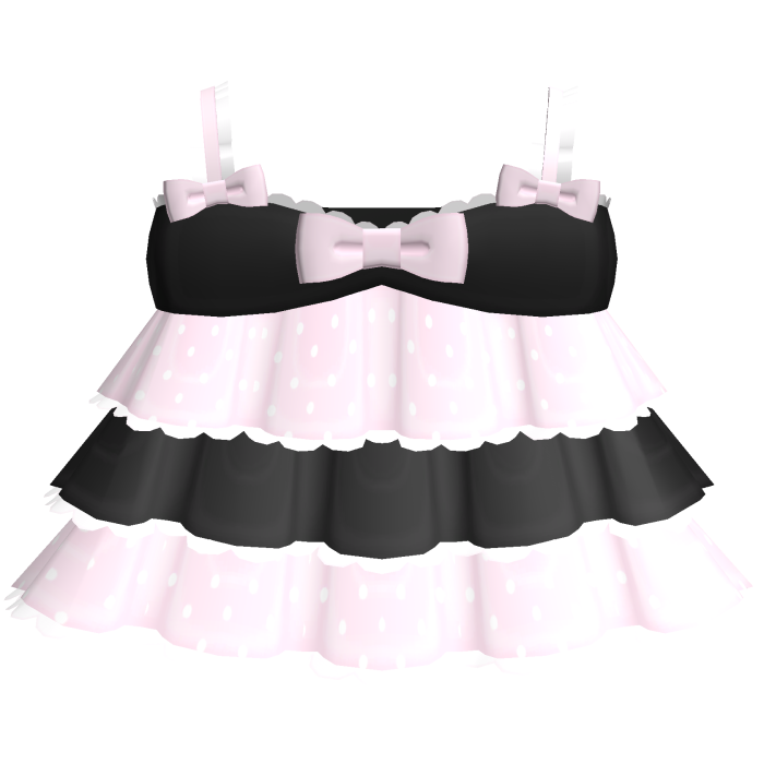 ♡ : black + pink polka dot ruffle baby doll dress