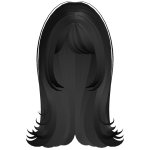 long swirly y2k vamp haircut bangs black