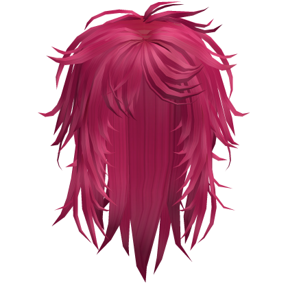 Vkei Long Messy Razor Cut Hair (Hot Pink)