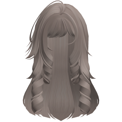 ♡ cute curly wispy pretty girl hair (ash brown) Roblox item