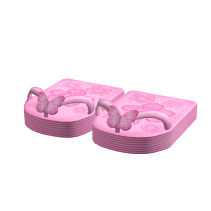 Light Pink Butterfly Flip Flop