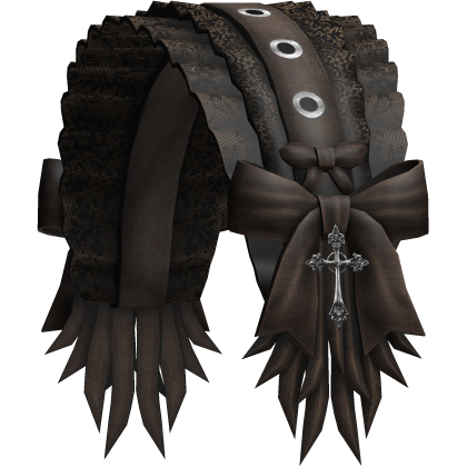 Ruffled Celestial Ribbon Headband (Brown) Roblox item