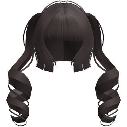 jirai moe hime cut curly ponytails brown