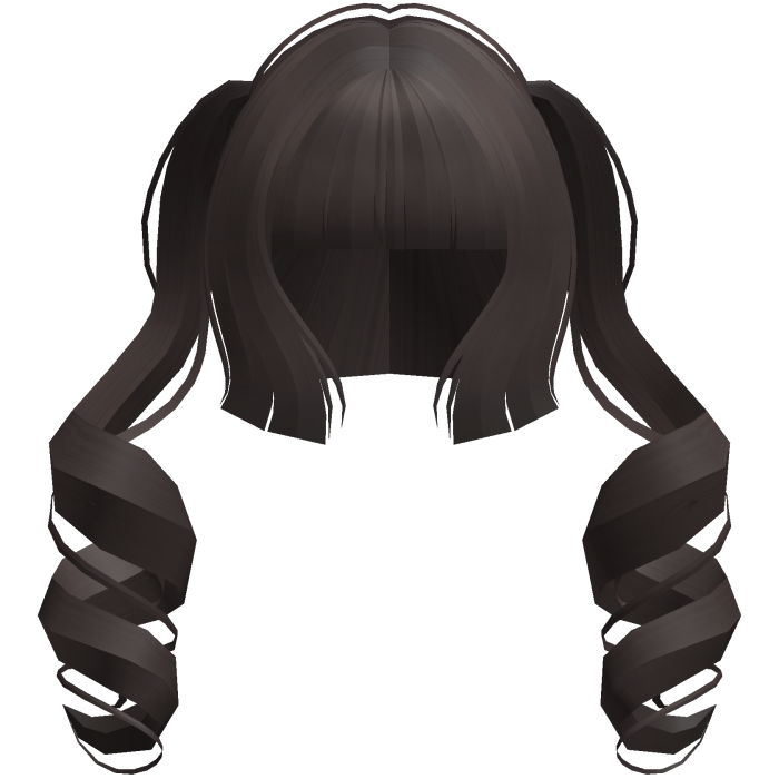 jirai moe hime cut curly ponytails brown