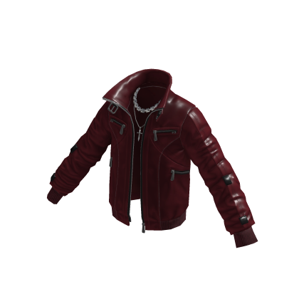 Hooded Bomber Jacket w/ Sleeve Straps (Maroon)