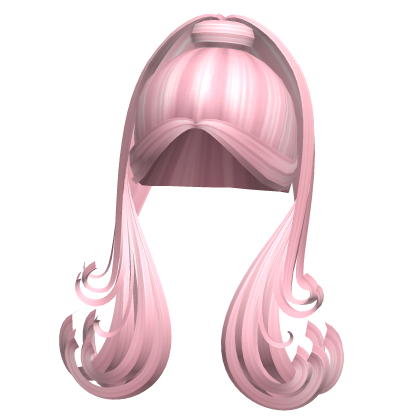 -',ৎ Pink Curly Street Ponytail with Bangs