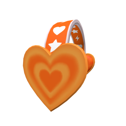 Preppy Orange Heart Wave Headphones