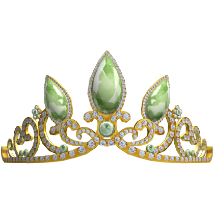 🐸 Tiana's Gold Princess Green Tiara Crown Roblox item