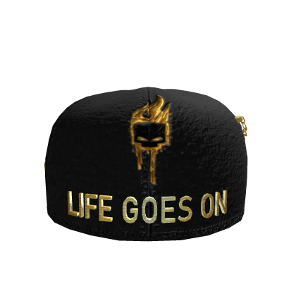 EXCLUSIVE GORRA "Life Goes ON" Gold Roblox item