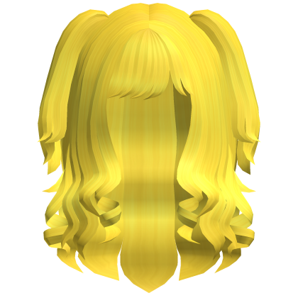 Cute Swirly Curled Pigtails (Yellow)