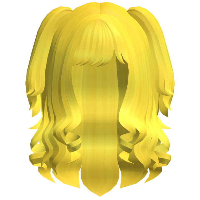 Cute Swirly Curled Pigtails (Yellow)