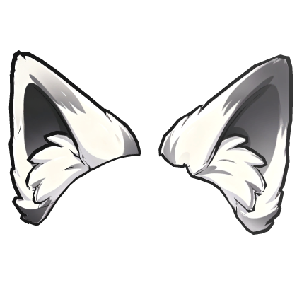 Cartoony Black and White Fox Ears