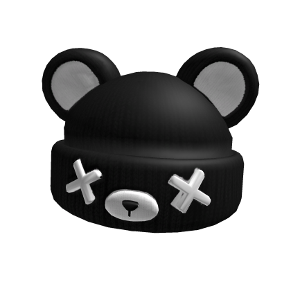 Black Emo Bear Beanie