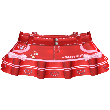Cute Kawaii Red Mezzo Piano Skirt 3.0