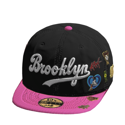 Brookyln Fitted Cap W/ Trendy Pins In Pink Roblox item
