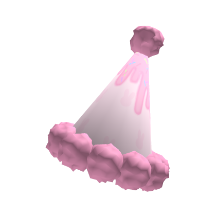 ♡ pink frosted birthday hat