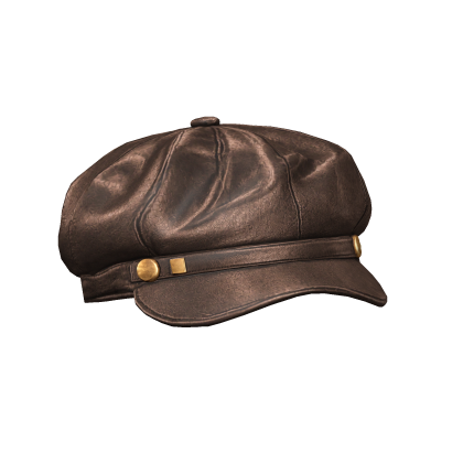 Brown Leather Baker Boy Hat