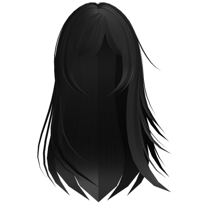 ୨୧ : adorable long windy anime hair ♡ black Roblox item