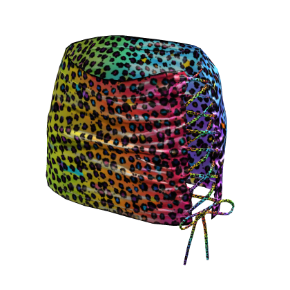 Rainbow Baddie Skirt / Leopard 