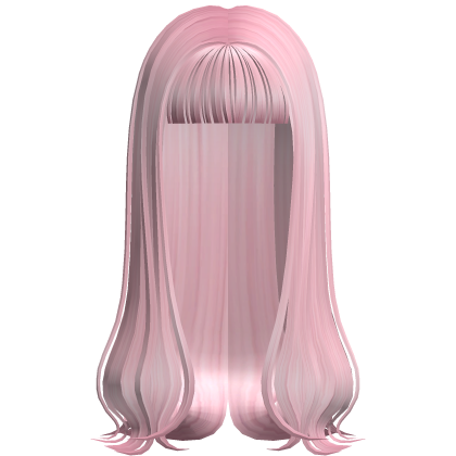Long Sleek Model Hair w/ Bangs (Pink) Roblox item