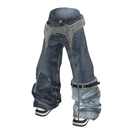 💗Y2K DECONSTRUCTED-DESIGN DENIM PANTS_BLUE | Roblox Item - Rolimon's