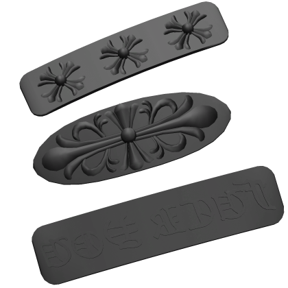 black chrome hearts hair clip archive fashion Roblox item