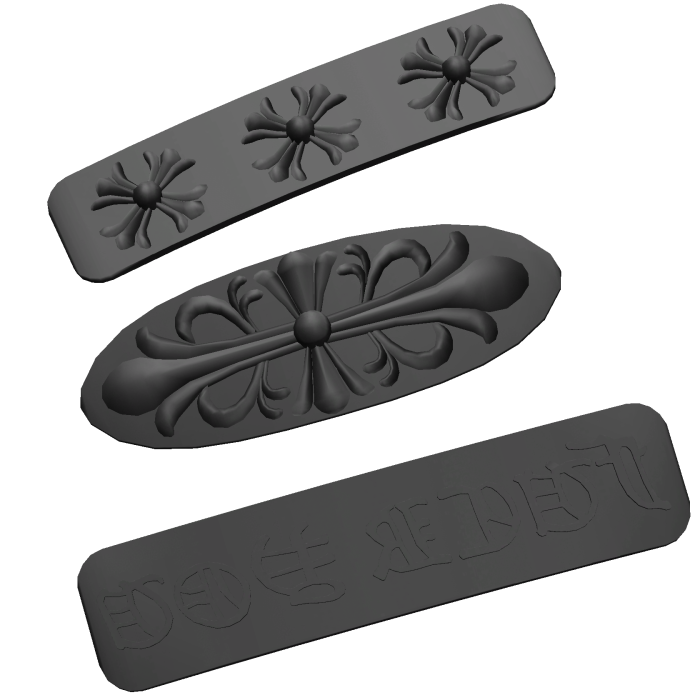 black chrome hearts hair clip archive fashion