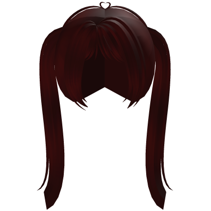 ♡ pigtails red straight tall cute