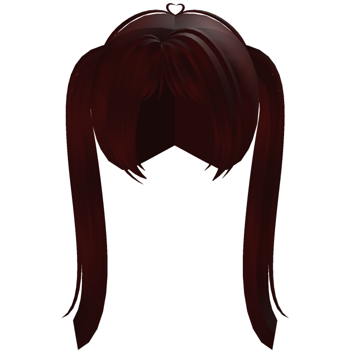 ♡ pigtails red straight tall cute