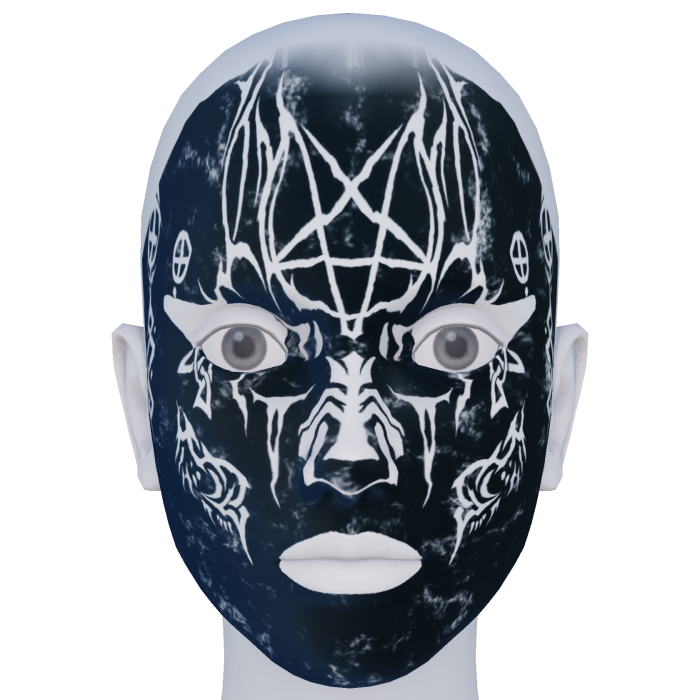 Full Black Metal Face Paint