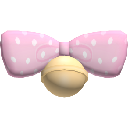 🐾 aww, adorable bear pink polka dot bow w/ bell