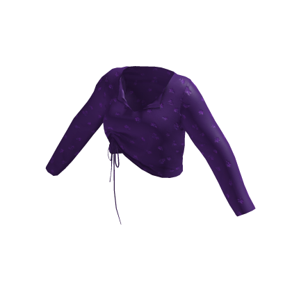 [FDDUGC]Floral Crop Top(dark purple)